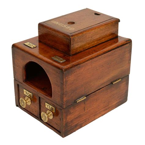 victorian english oak ballot box late  century  stdibs