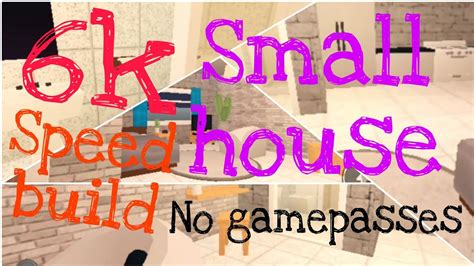 small houseno gamepassspeed build youtube