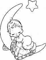 Coloring Pages Moon Wecoloringpage Precious Moments Sleep Choose Board Sleeping sketch template