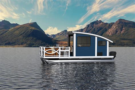 floating cabin house boat living   watercaravan