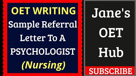 write  oet referral letter  school psychologist youtube