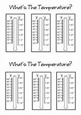 Temperature Grade Measurement Thermometer Math Weather Kindergarten Celsius Temperatures sketch template