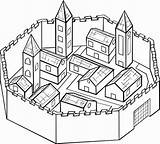 Coloring Castles sketch template