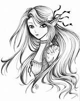 Elf Drawings Mythical Creature Cosplay Lineart sketch template