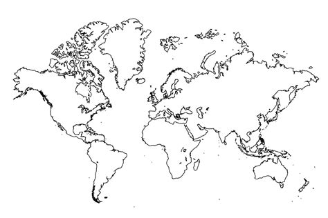 world map drawing outline