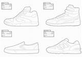Vans Coloring Shoe Shoes Pages Sneakers Template sketch template