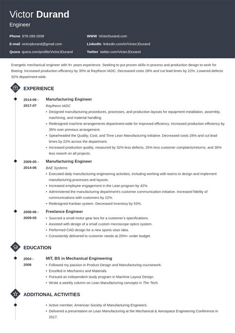 engineering resume examples templates format