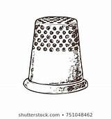 Thimble Sketch Stock Drawing Choose Board Shutterstock Royalty Tattoos sketch template
