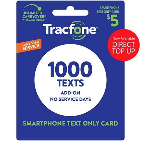 Tracfone 5 Text Only Plan Direct Top Up