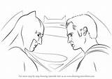 Superman Batman Vs Draw Drawing Step sketch template