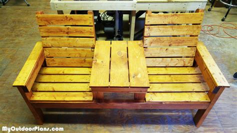 diy double chair bench table myoutdoorplans