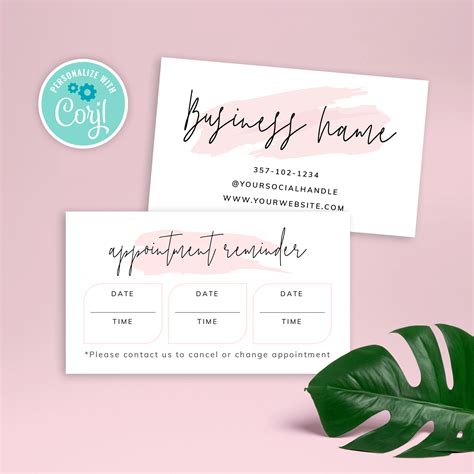 appointment reminder card watercolor fully editable template corjl