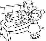Coloring Pages Hygiene Personal Handwashing sketch template