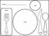 Placemat Placemats Thanksgiving Manners Coloring Utensils Montessori Laminate sketch template