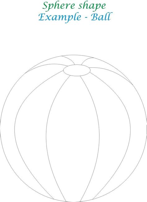 sphere shape coloring printable page  kids