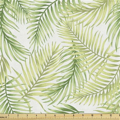 palm leaf fabric   yard upholstery green leaves  coconut palms
