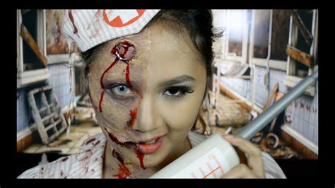 Halloween Makeup Tutorial Sexy Nurse Zombie Youtube