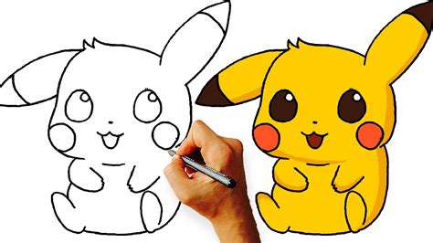 pk   draw chibi pikachu pokemon step  step youtube