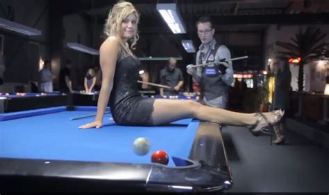 Amazing Pool Trick Shots Around Woman On Table Video