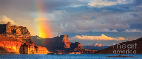 rainbow in the padre bay lake powell photograph by henk meijer photography