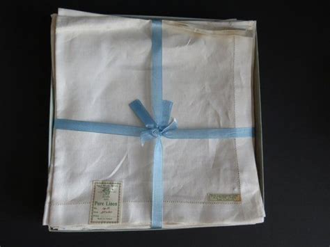 Twelve Pure Irish Linen Napkins By Gold Medal Brand Made