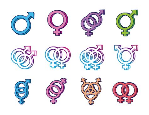 bundle of gender symbols of sexual orientation multi style