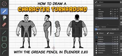 character turnaround with grease pencil character turnaround