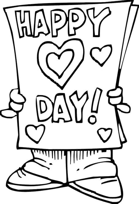 valentines card coloring pages coloringlib