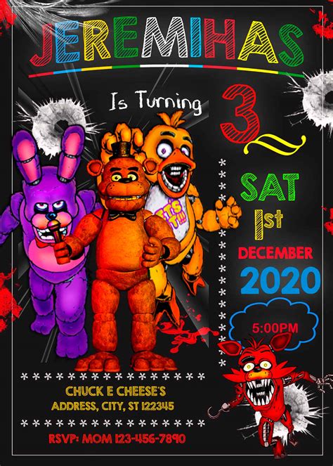 Five Nights At Freddy S Invitation Template Free