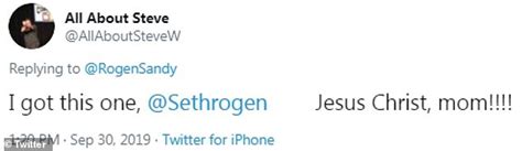 seth rogen gets tagged countless times on twitter after his mom tweets about having sex with dad