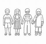 Hands Holding Coloring Children Pages Line Printable Drawing Four Getcolorings Color Getdrawings sketch template