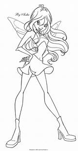Coloring Winks Pages Printable Popular Winx sketch template