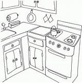 Keuken Coloring Kleurplaten Cuisine Kuchnia Koken Kleurplaat Kolorowanka Kolorowanki Coloriages Kuche Dzieci Animaatjes sketch template