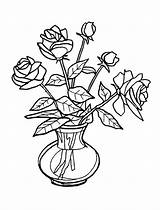 Vase Floreros Bouquet Vasos Vasi Roses Blumenvase Disegno Colorear Florero Blomst Fargelegge Jarron Tegninger Stampare Blumenvasen Tegning Vaser Ausmalen Coloring4free sketch template