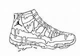 Jordan Sneaker Drawing Drawings Template Draw Sketch Easy Retro Low Coloring Pages Paintingvalley Getdrawings sketch template