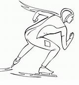 Speed Skating Coloring Winter Skater Ice Coloringpagebook sketch template