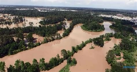drone footage shows   houstons  flooded areas