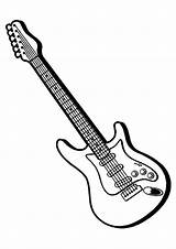 Guitar Coloring Electric Pages Drawing Printable Outline Clipart Rock Kids Print Visit Getcolorings Music Color sketch template
