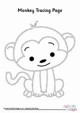 Tracing Activityvillage Affe Monkeys Birthday sketch template