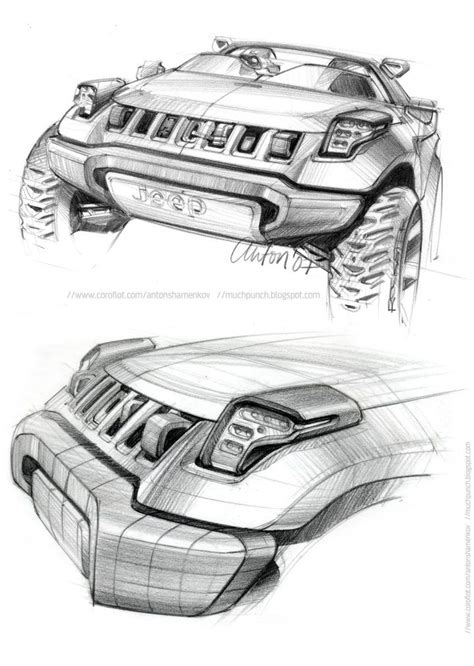 jeep renegade concept  anton shamenkov design sketches jeep