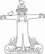 Scarecrow Coloring Cute Outline Clip Pages Halloween Colouring Sweetclipart Drawing Fall Colorable Autumn sketch template