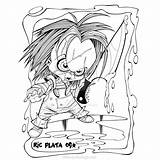 Chucky Getcolorings Getdrawings Xcolorings Eyball Lineart sketch template
