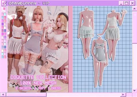 vip coquette collection ohmybunnny  patreon sims  body mods