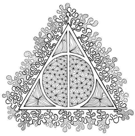 harry potter deathly hallows  coloring page etsy