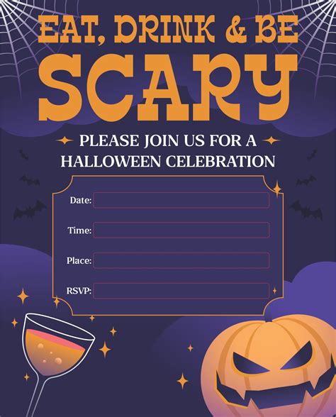 scary halloween invitations  printable  calendar printable