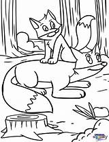 Fox Coloring Baby Pages Foxes Kitsune Mother Getcolorings sketch template