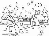 Winter Drawing Kids Season Easy Sketch Landscape Children Nature Drawings Animals Draw Simple Color Coloring Pages Tornado Worksheets Sketches Animal sketch template