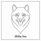Shiba Inu Coloring Isolated sketch template