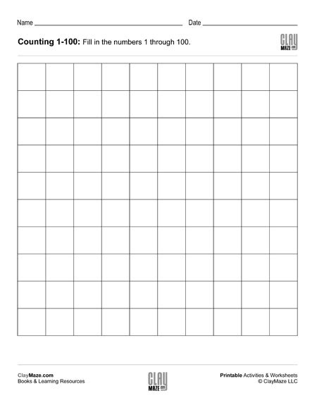 counting chart    blank homeschool books math workbooks