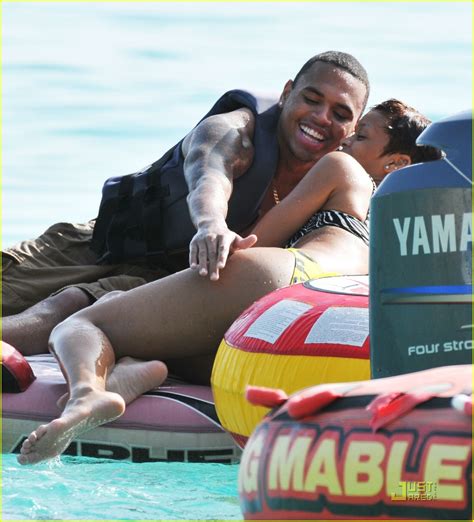Rihanna And Chris Brown Bask In The Barbados Sun Photo